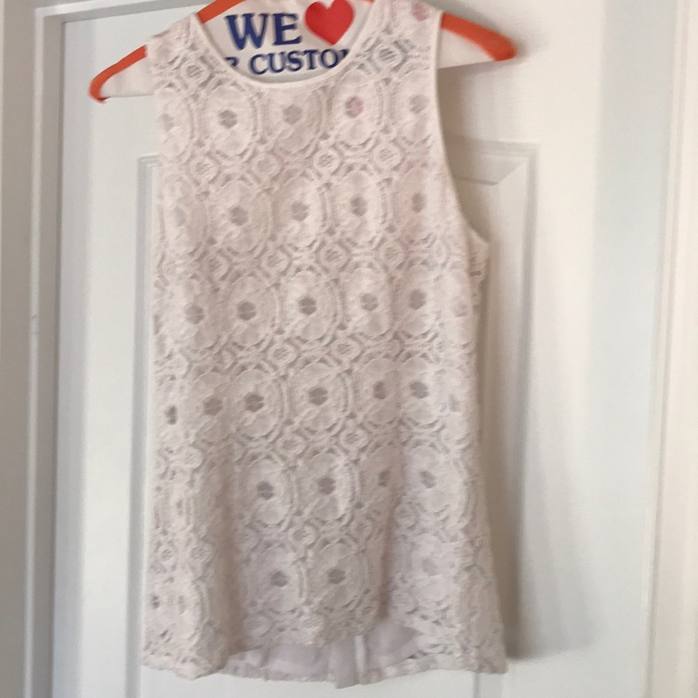 Banana Republic white floral blouse size 4